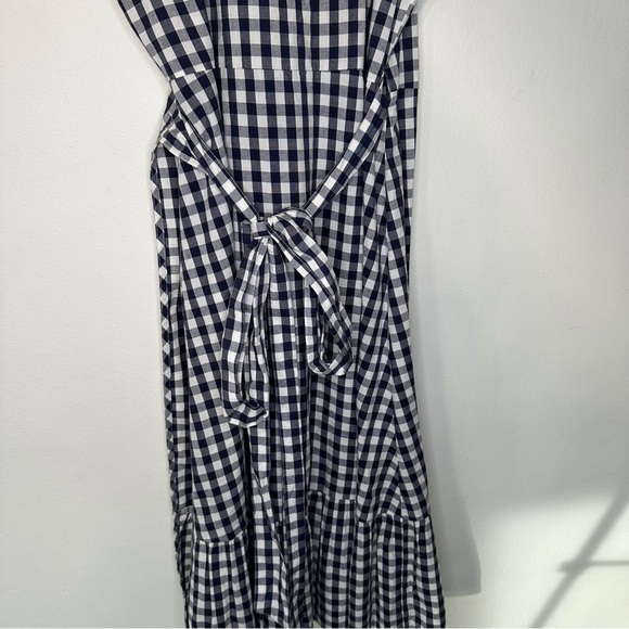 Draper James Gingham Wrap Dress - Navy and White size 8 - Picture 7 of 10